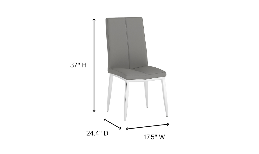Abigail Curved-Back Upholstered Side Chair in Gray-jennifer furniture