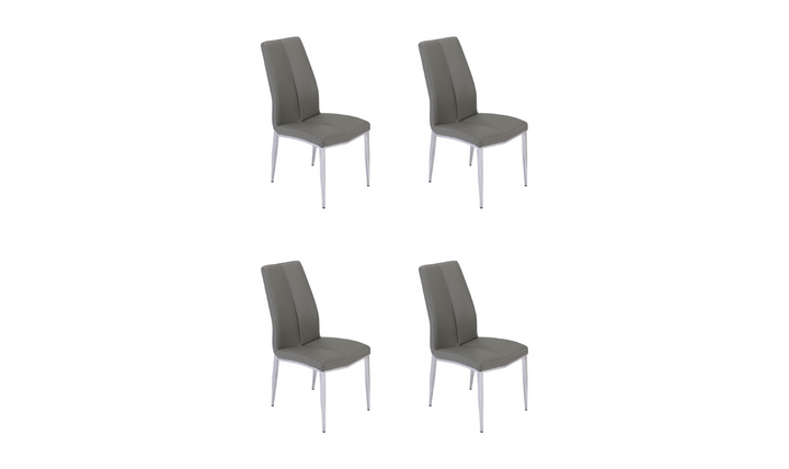 Abigail Curved-Back Upholstered Side Chair in Gray