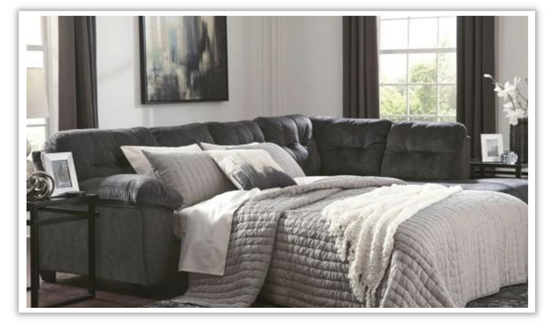 Accrington 2-Piece Sleeper Sectional With Chaise In Granite
