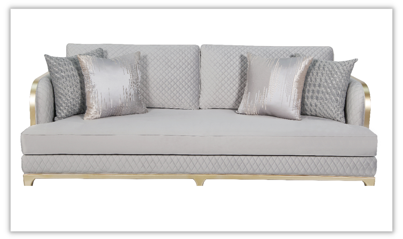 Adele 3-Seater Fabric Sofa with Accent Pillows