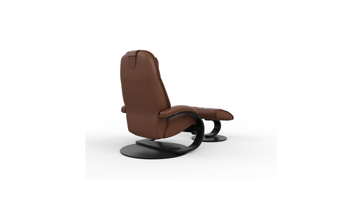 Admiral C Leather Swivel Manual Recliner Chair with Footstool in Two Sizes-Jennifer Furniture
