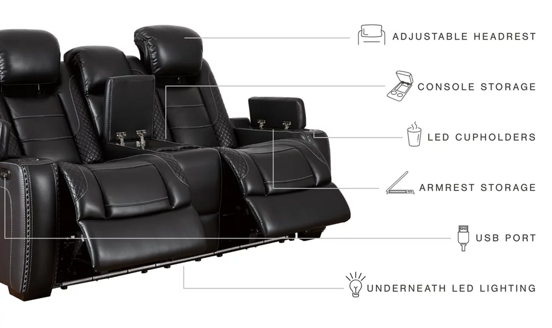 Modern Heritage Adonia Power Reclining Sofa with Adjustable Headrest