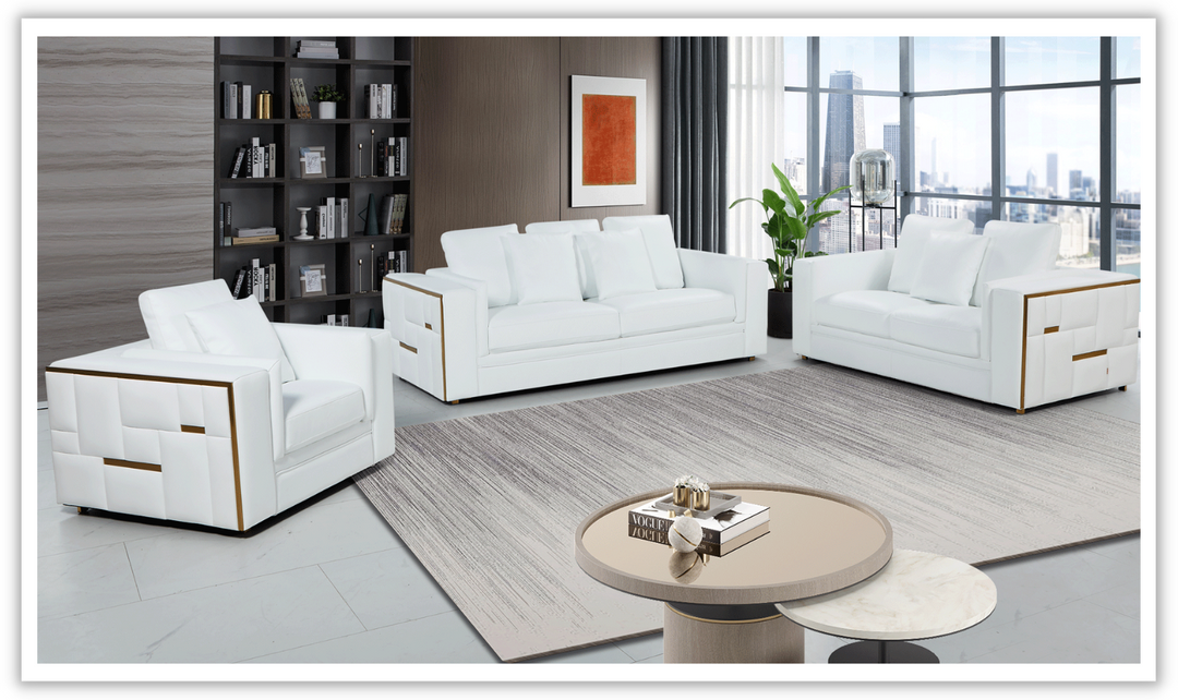 Adorn Living Room Set In White