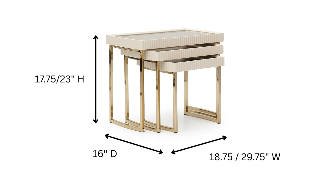 Aico Furniture Lisbon 3-Piece Nesting Table