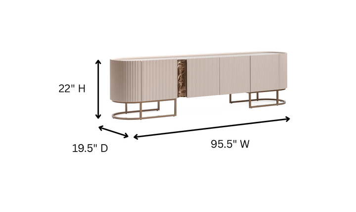 Aico Furniture Lisbon Silken Cream Bronze Media Table-jennifer furniture