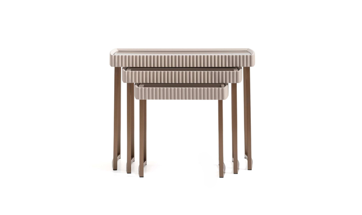 Aico Furniture Lisbon Silken Cream Bronze Nesting Table-jennifer furniture