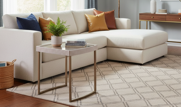 Aico Furniture Lisbon Silken Cream Bronze Table Set-jennifer furniture