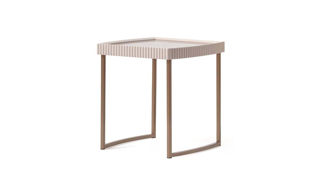 Aico Furniture Lisbon Silken Cream Bronze Table Set