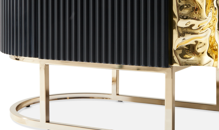 Aico Furniture Lisbon Silken Matte Black Console Table