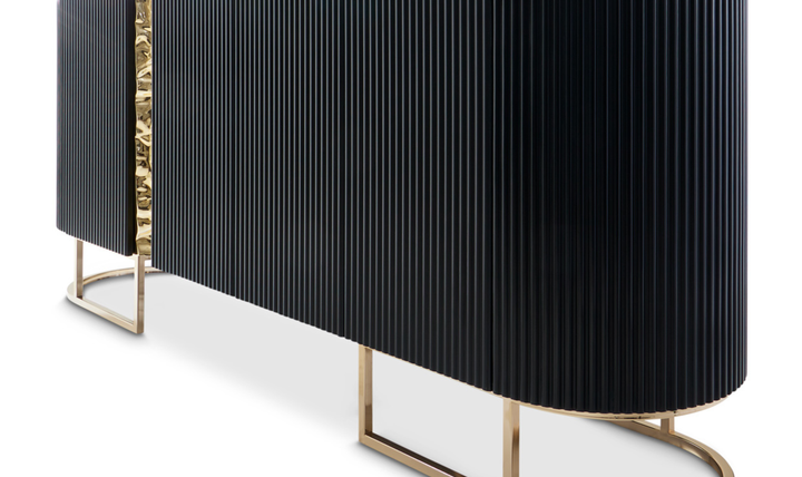 Aico Furniture Lisbon Silken Matte Black Console Table