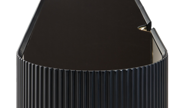 Aico Furniture Lisbon Silken Matte Black Console Table