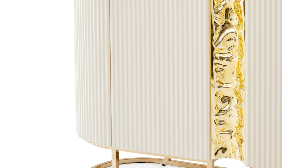 Aico Furniture Lisbon Silken Matte Cream Console Table