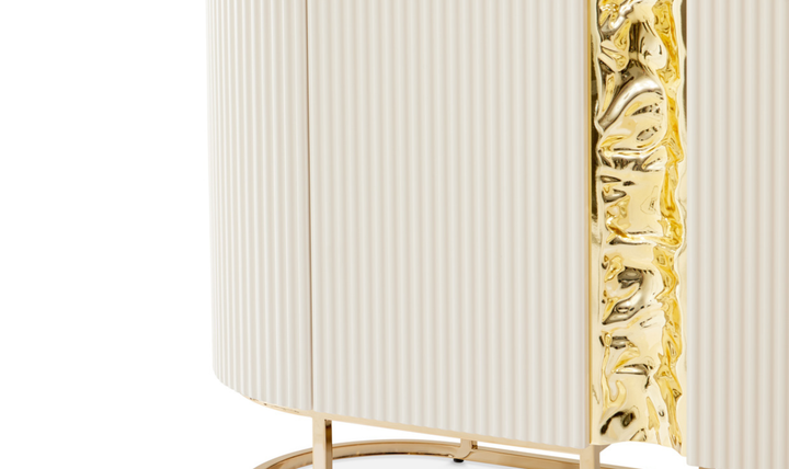 Aico Furniture Lisbon Silken Matte Cream Console Table