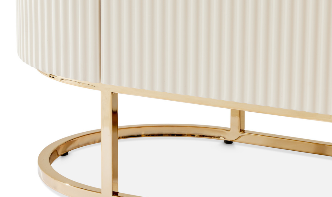 Aico Furniture Lisbon Silken Matte Cream Console Table