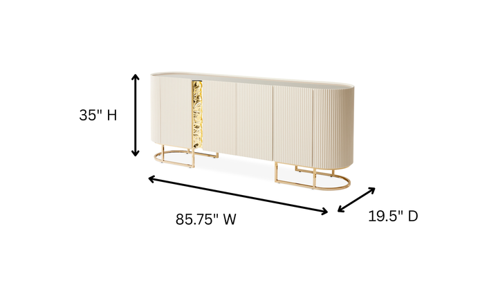Aico Furniture Lisbon Silken Matte Cream Console Table