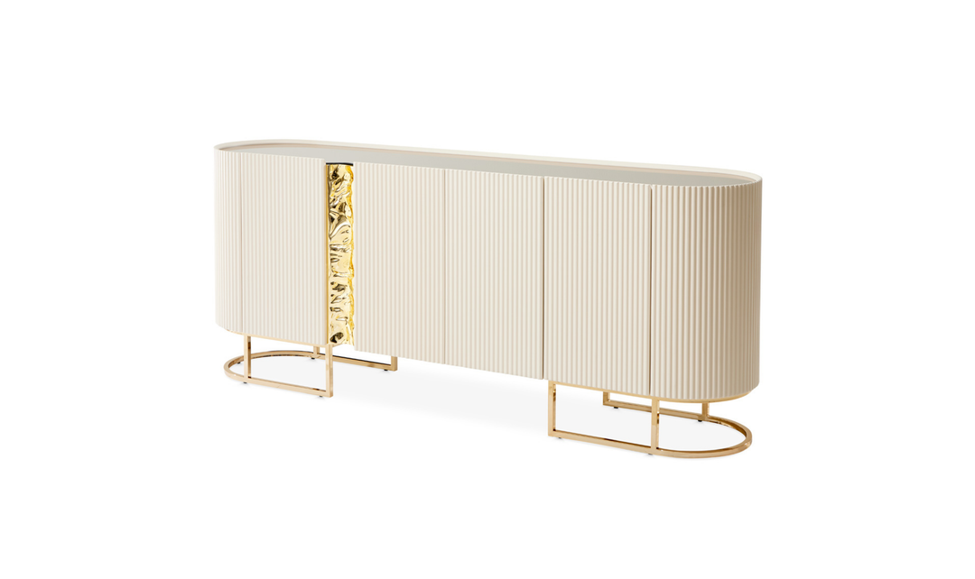 Aico Furniture Lisbon Silken Matte Cream Console Table