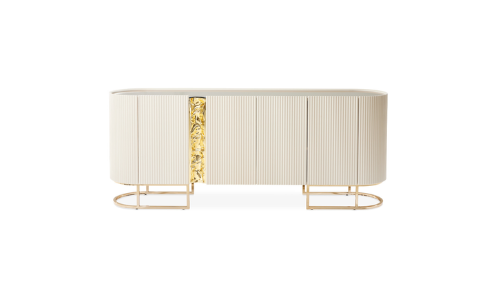 Aico Furniture Lisbon Silken Matte Cream Console Table