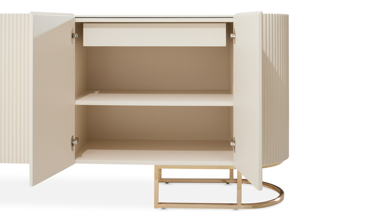 Aico Furniture Lisbon Silken Matte Cream Console Table