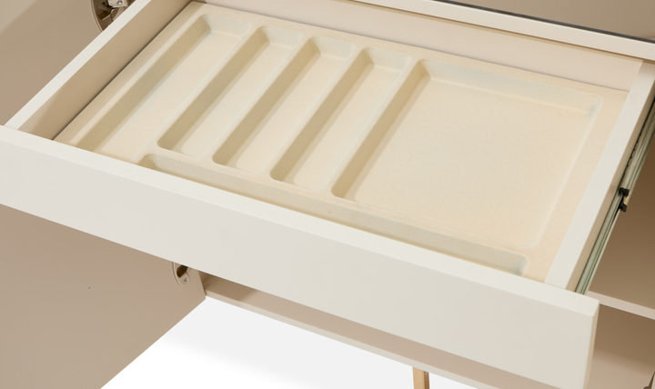 Aico Furniture Lisbon Silken Matte Cream Console Table