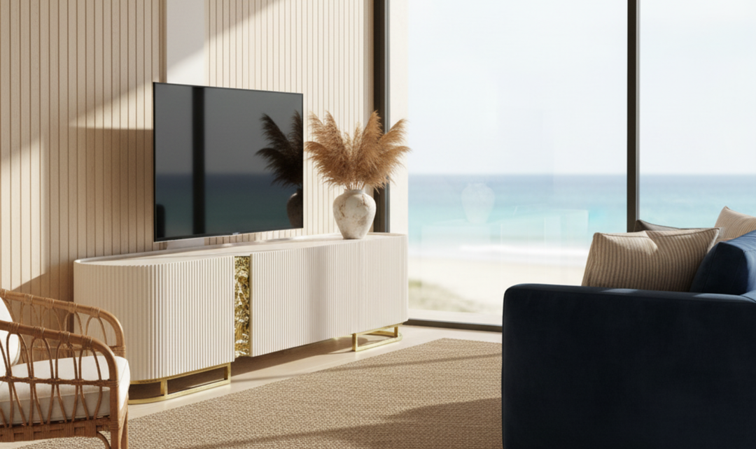 Aico Furniture Lisbon Silken Matte Cream Media Table-jennifer furniture