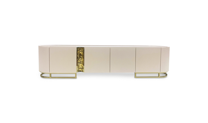 Aico Furniture Lisbon Silken Matte Cream Media Table