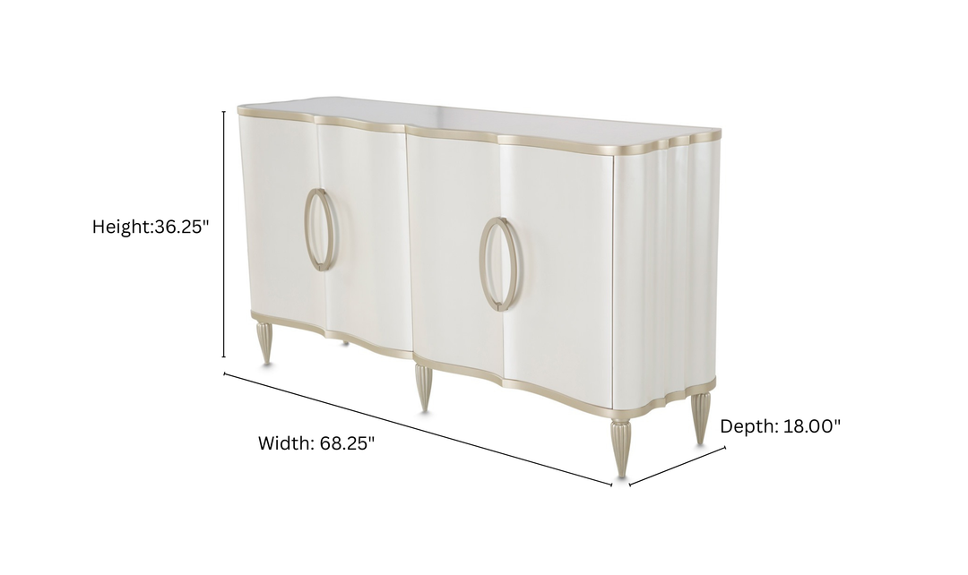 Aico Furniture London Place Creamy Pearl Sideboard-Jennifer Furniture