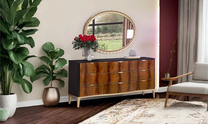 Aico Furniture Malibu Crest Dresser in Crotch Mahogany