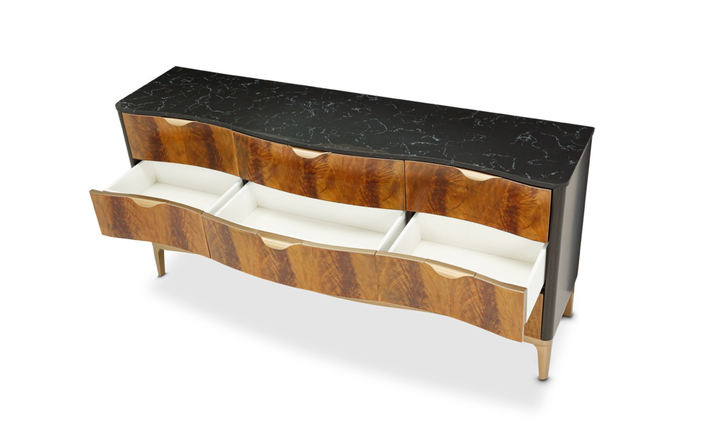 Aico Furniture Malibu Crest Dresser in Crotch Mahogany