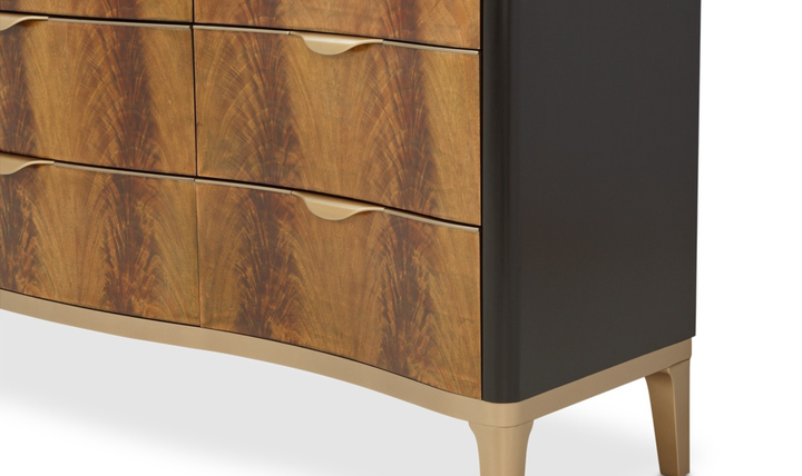 Aico Furniture Malibu Crest Dresser in Crotch Mahogany