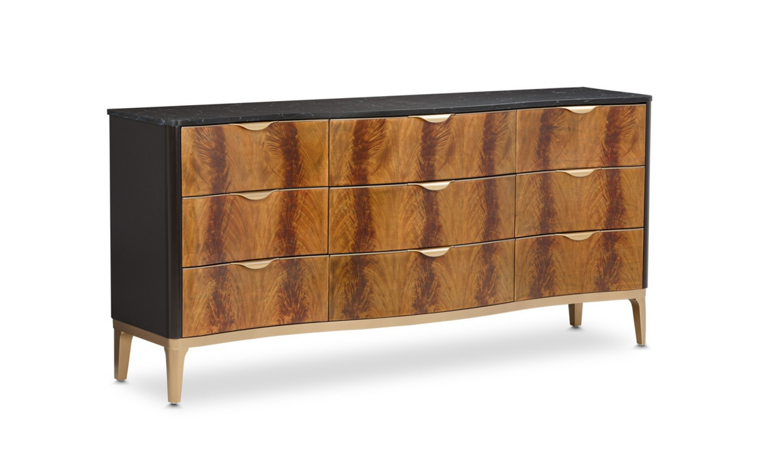 Aico Furniture Malibu Crest Dresser in Crotch Mahogany