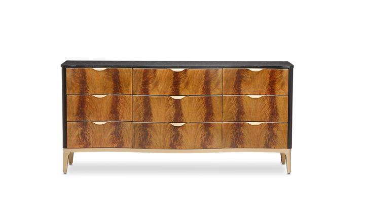 Aico Furniture Malibu Crest Dresser in Crotch Mahogany