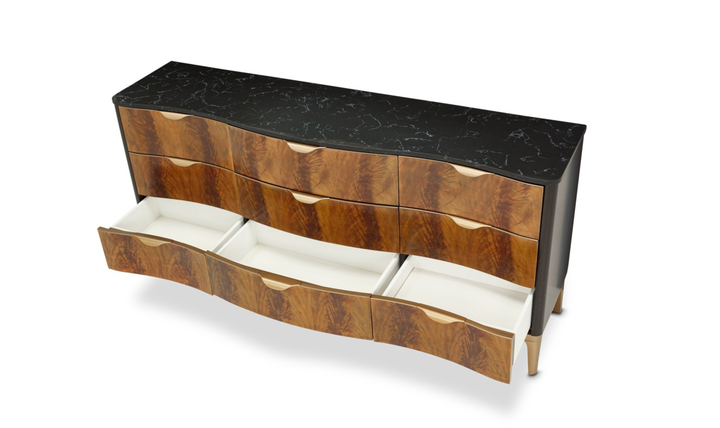 Aico Furniture Malibu Crest Dresser in Crotch Mahogany