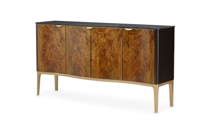 Aico Furniture Malibu Crest Sideboard in Crotch Mahogany Finish