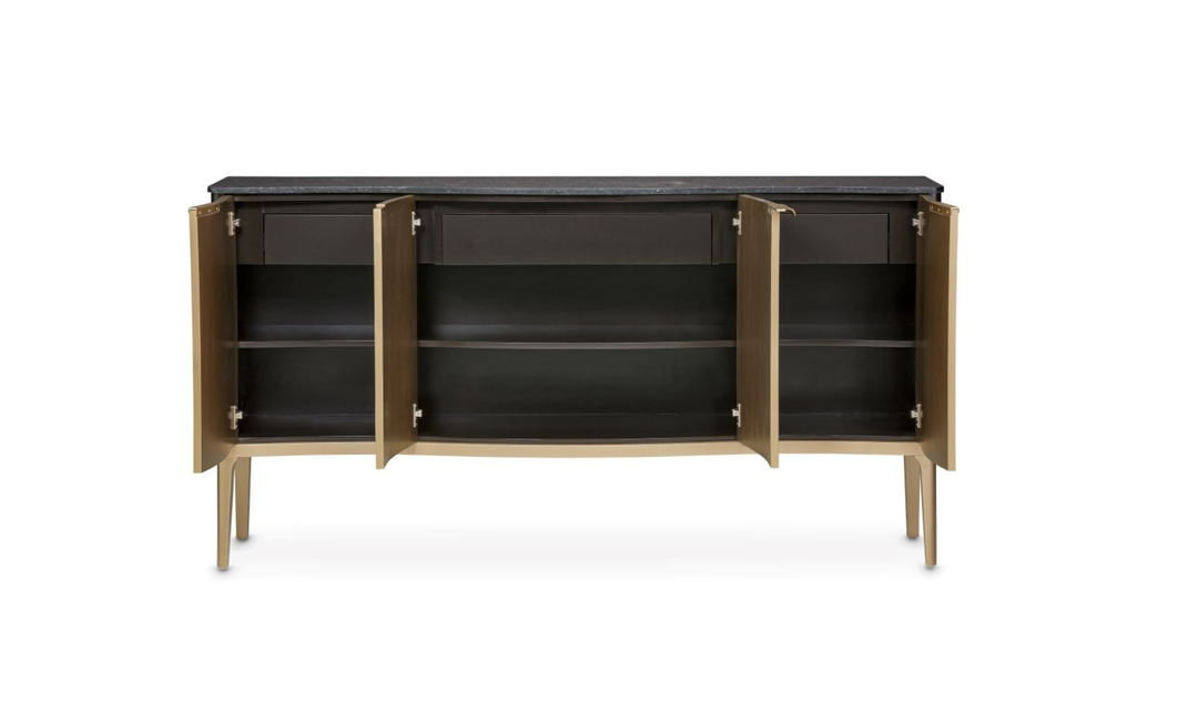 Aico Furniture Malibu Crest Sideboard in Crotch Mahogany Finish