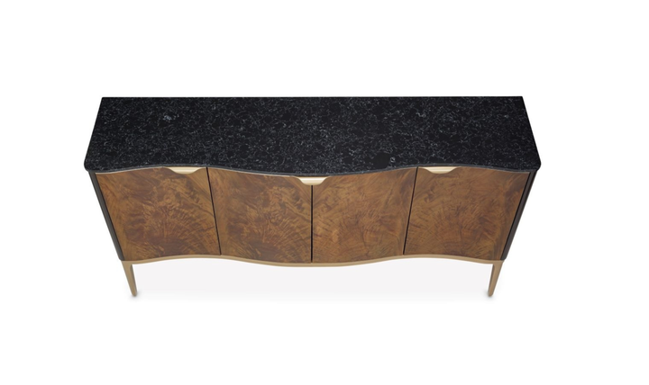 Aico Furniture Malibu Crest Sideboard in Crotch Mahogany Finish