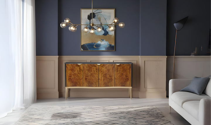 Aico Furniture Malibu Crest Sideboard in Crotch Mahogany Finish