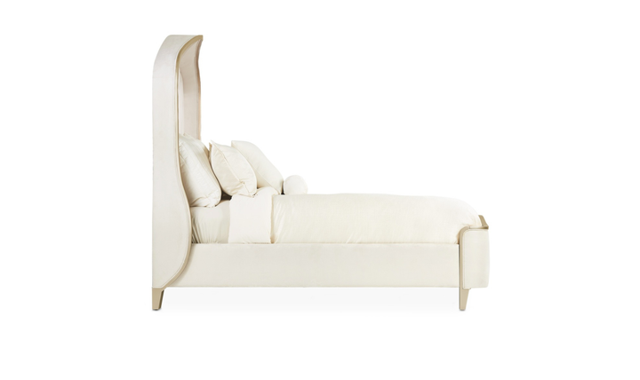 Aico Furniture Malibu Crest Upholstered Curved Panel Bed