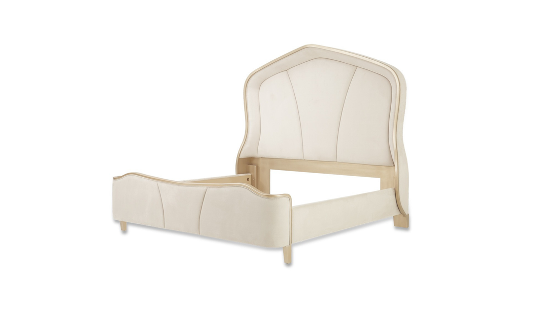 Aico Furniture Malibu Crest Upholstered Curved Panel Bed