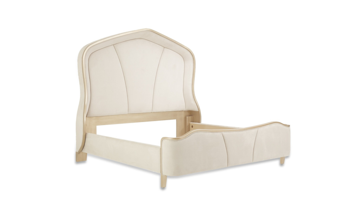 Aico Furniture Malibu Crest Upholstered Curved Panel Bed-Jennifer Furniture