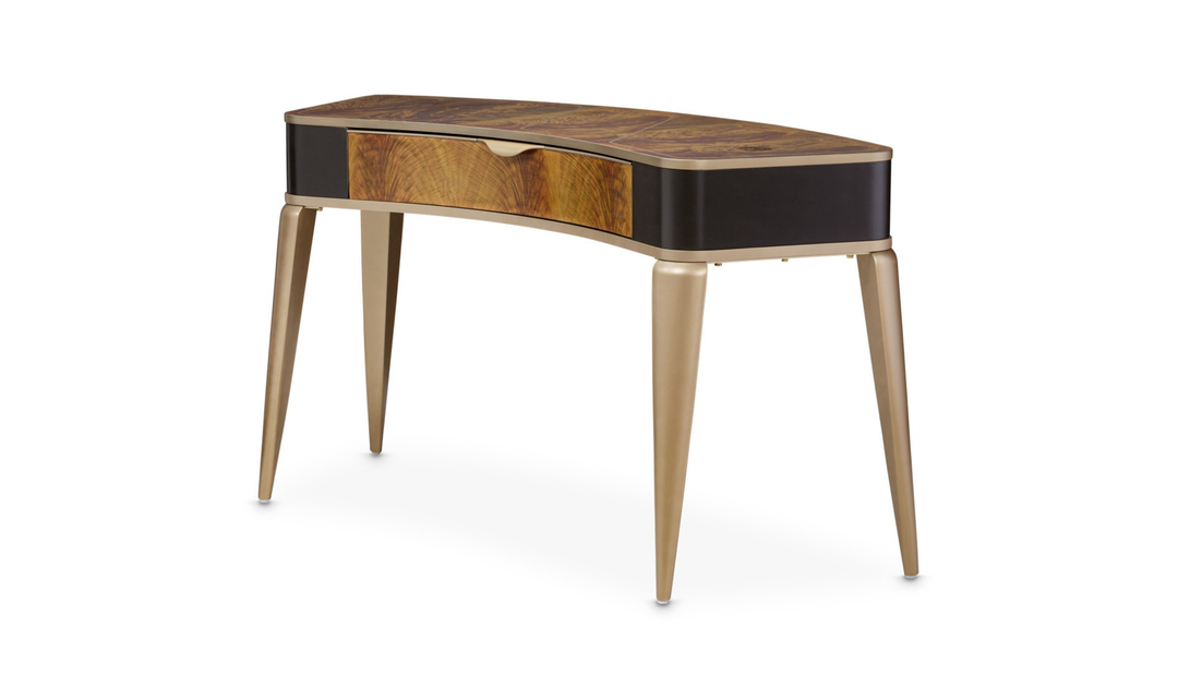 Aico Furniture Malibu Crest Vanity Desk in Crotch Mahogany-Jennifer furniture