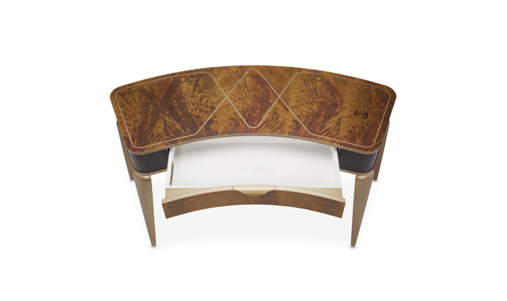 Aico Furniture Malibu Crest Vanity Desk in Crotch Mahogany-Jennifer furniture