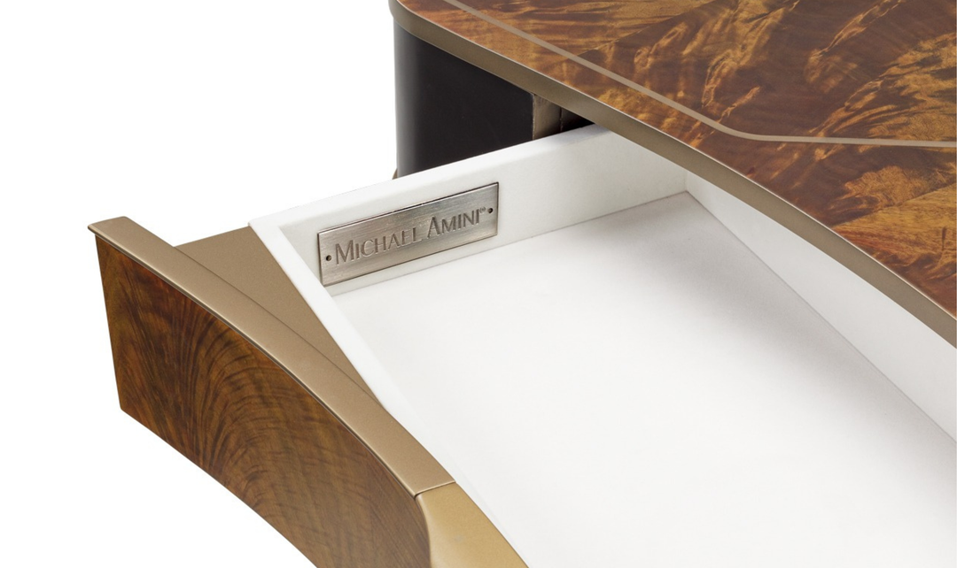 Aico Furniture Malibu Crest Vanity Desk in Crotch Mahogany-Jennifer furniture