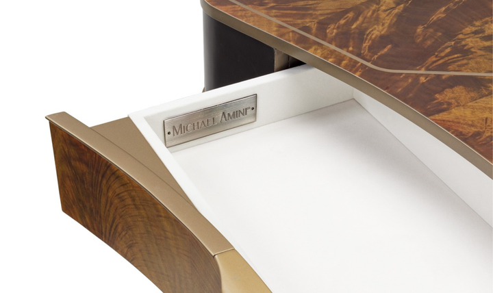 Aico Furniture Malibu Crest Vanity Desk in Crotch Mahogany-Jennifer furniture