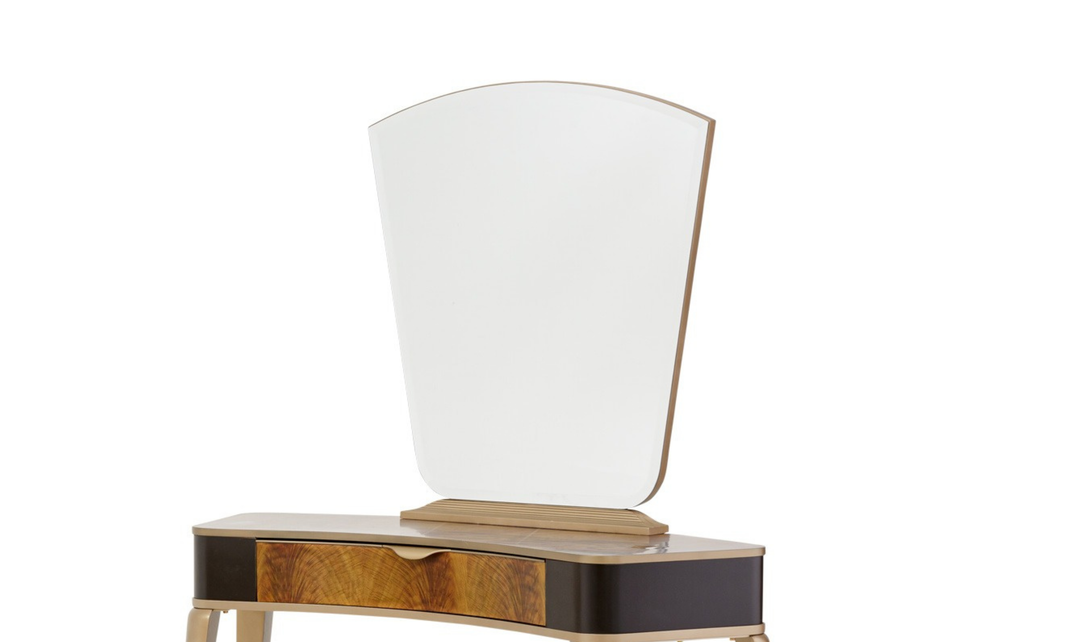 Aico Furniture Malibu Crest Vanity with Mirror in Crotch Mahogany-Jennifer Furniture