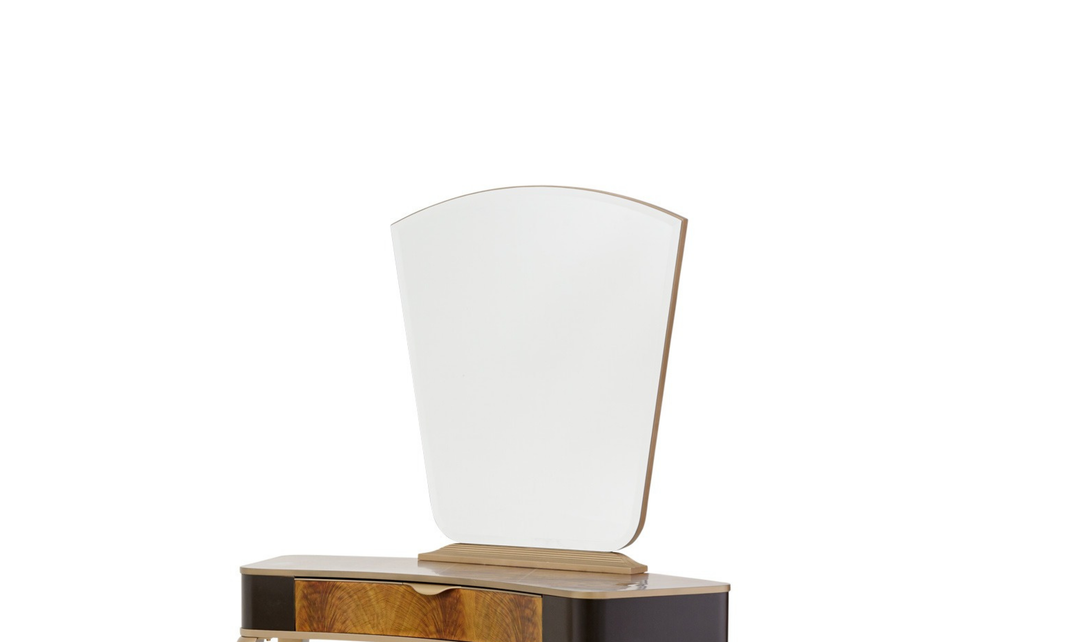 Aico Furniture Malibu Crest Vanity with Mirror in Crotch Mahogany-Jennifer Furniture