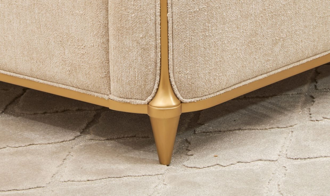 Aico Furniture Scotts Square Beige Fabric Upholstered Eastern King Bed-Jennifer Furniture