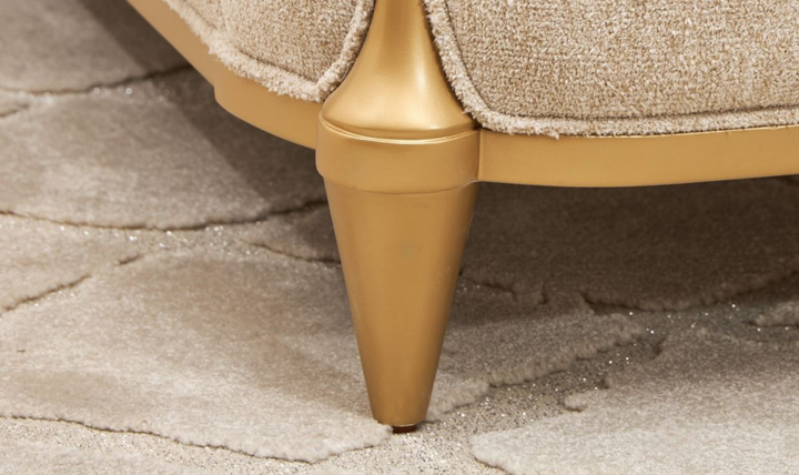 Aico Furniture Scotts Square Beige Fabric Upholstered Eastern King Bed-Jennifer Furniture