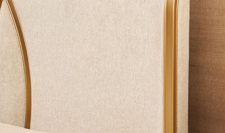 Aico Furniture Scotts Square Beige Fabric Upholstered Eastern King Bed-Jennifer Furniture