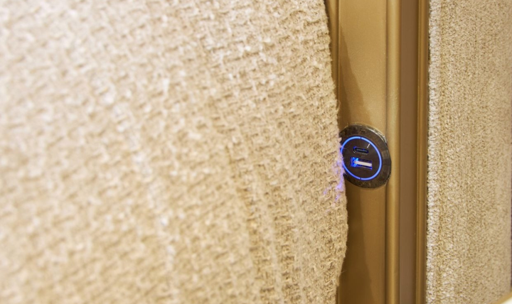 Aico Furniture Scotts Square Beige Fabric Upholstered Eastern King Bed-Jennifer Furniture