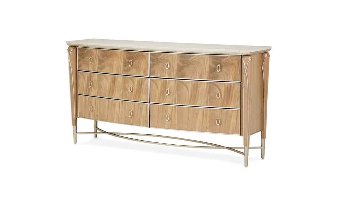 Aico Furniture Villa Cherie Dresser in Caramel
